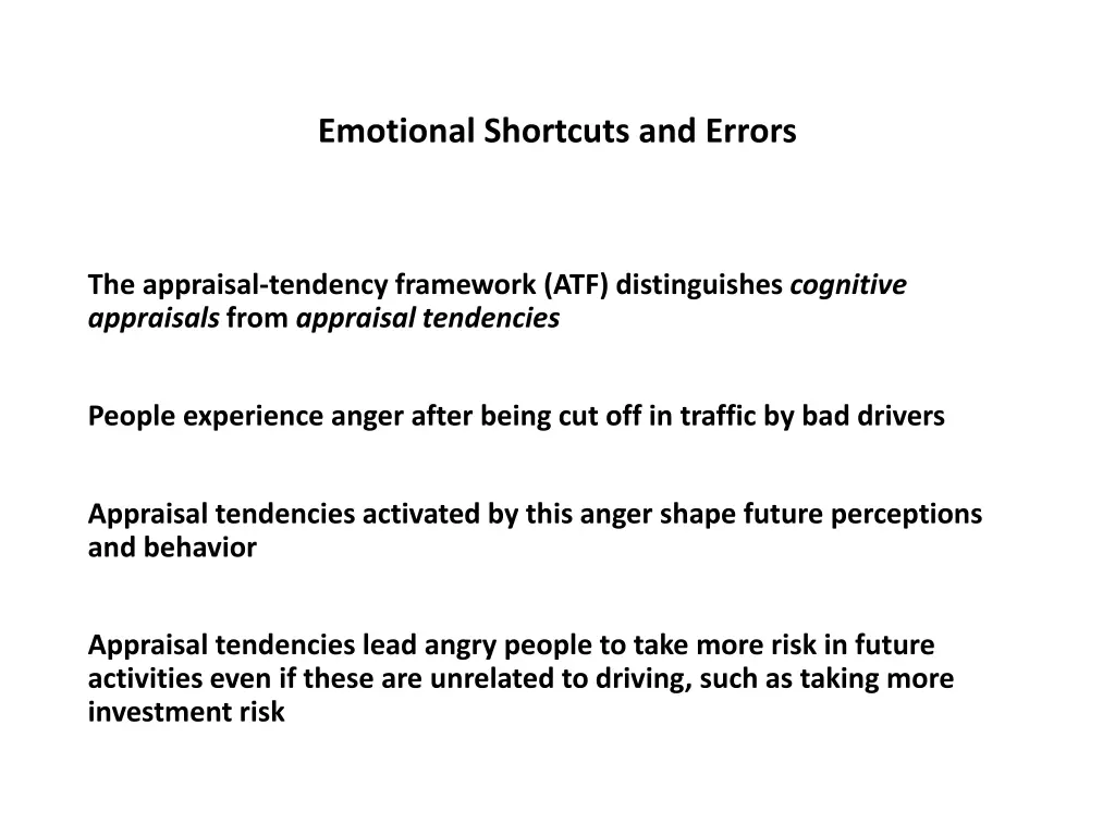 emotional shortcuts and errors 7