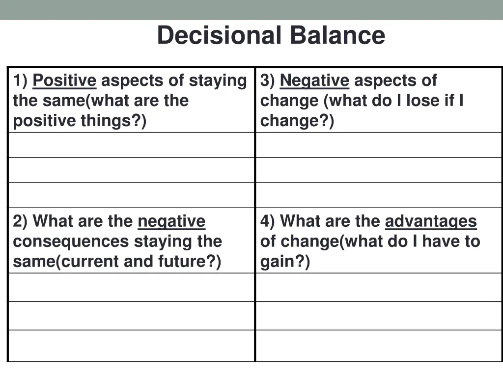 decisional balance