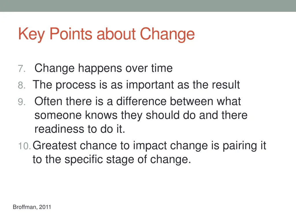 key points about change 1