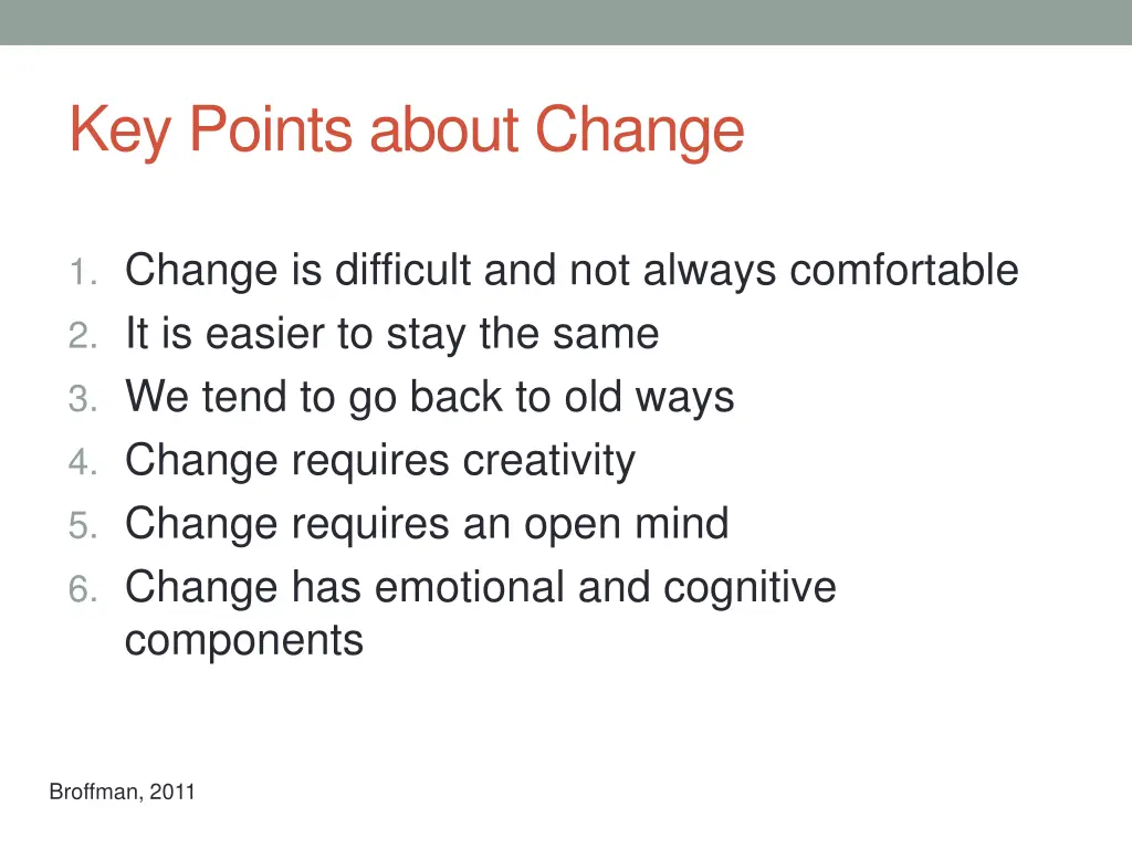 key points about change