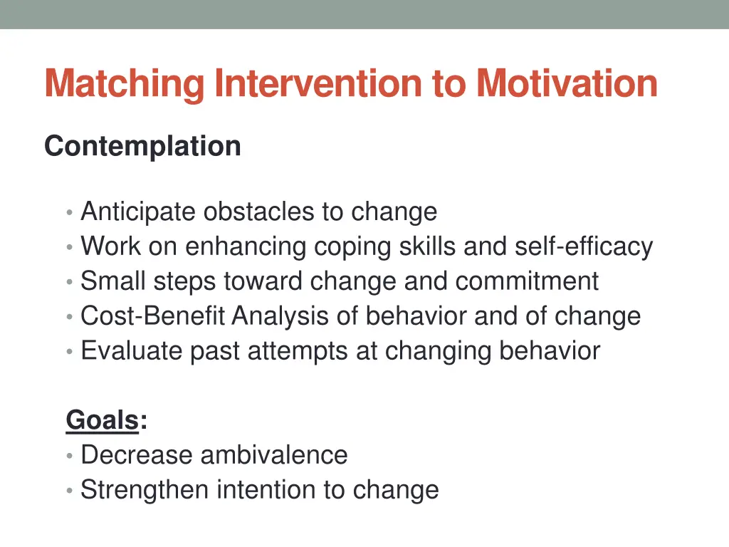 matching intervention to motivation 3