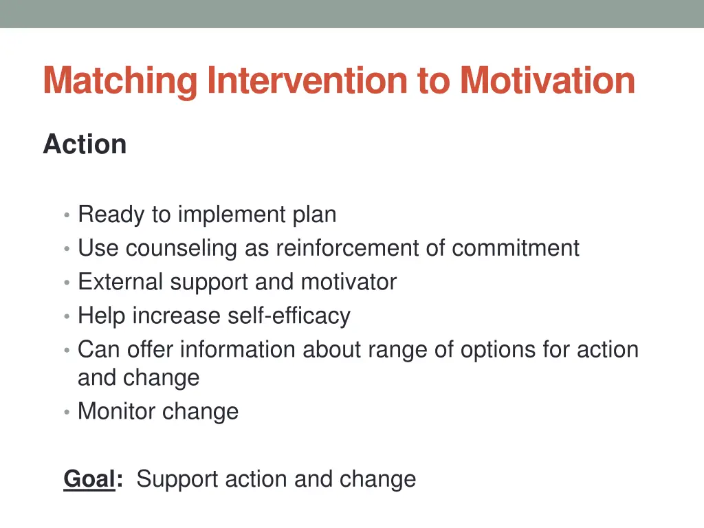 matching intervention to motivation 5