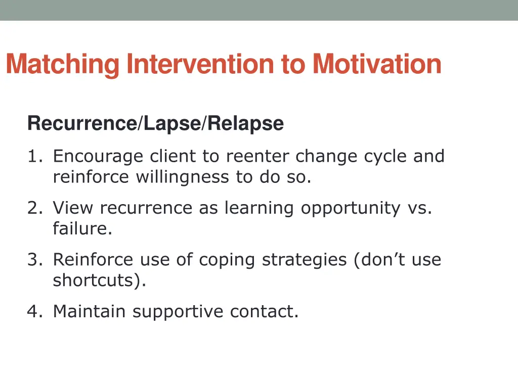 matching intervention to motivation 7