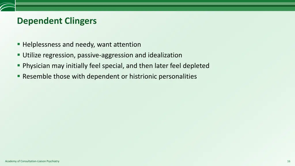 dependent clingers