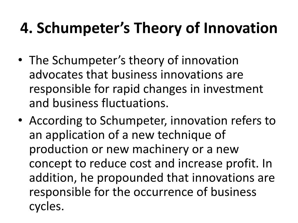 4 schumpeter s theory of innovation