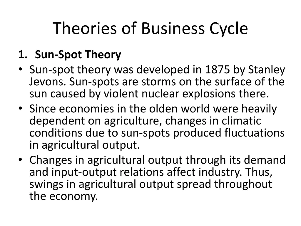 theories of business cycle