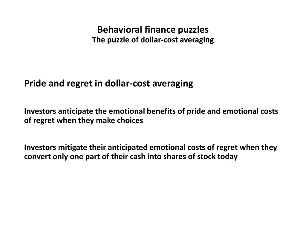 behavioral finance puzzles the puzzle of dollar 3