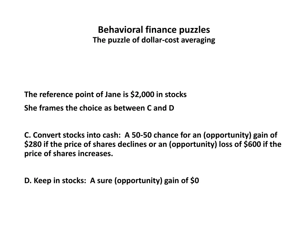 behavioral finance puzzles the puzzle of dollar 7