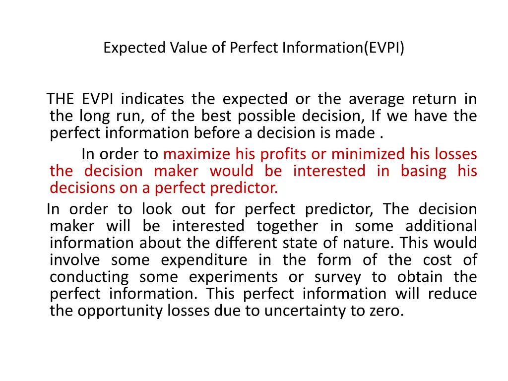 expected value of perfect information evpi 1