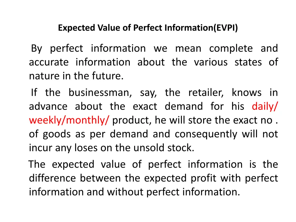 expected value of perfect information evpi 2