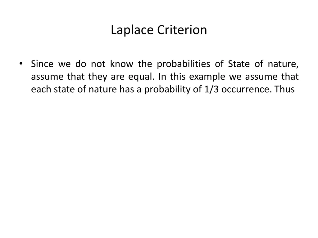 laplace criterion