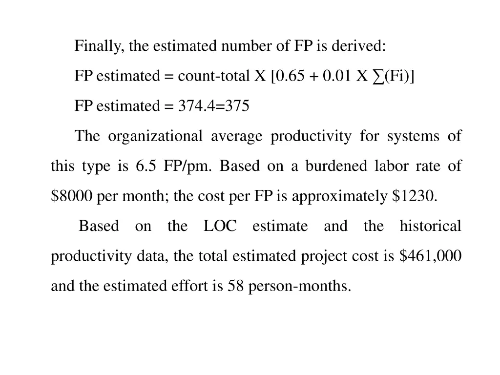 finally the estimated number of fp is derived