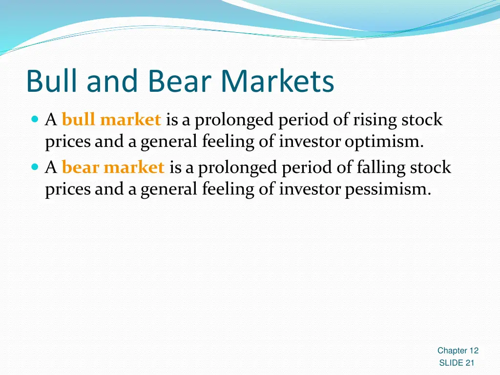 bull and bear markets