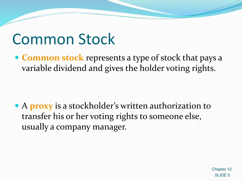 common stock