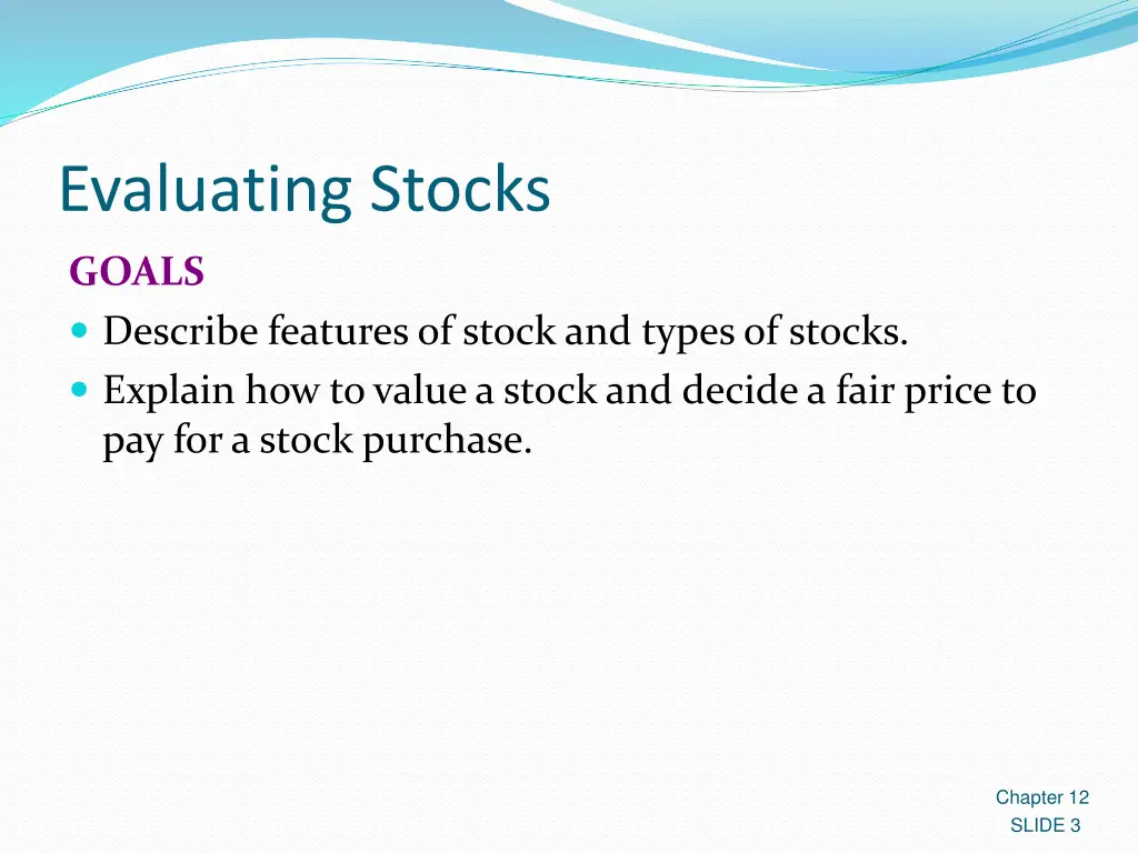 evaluating stocks