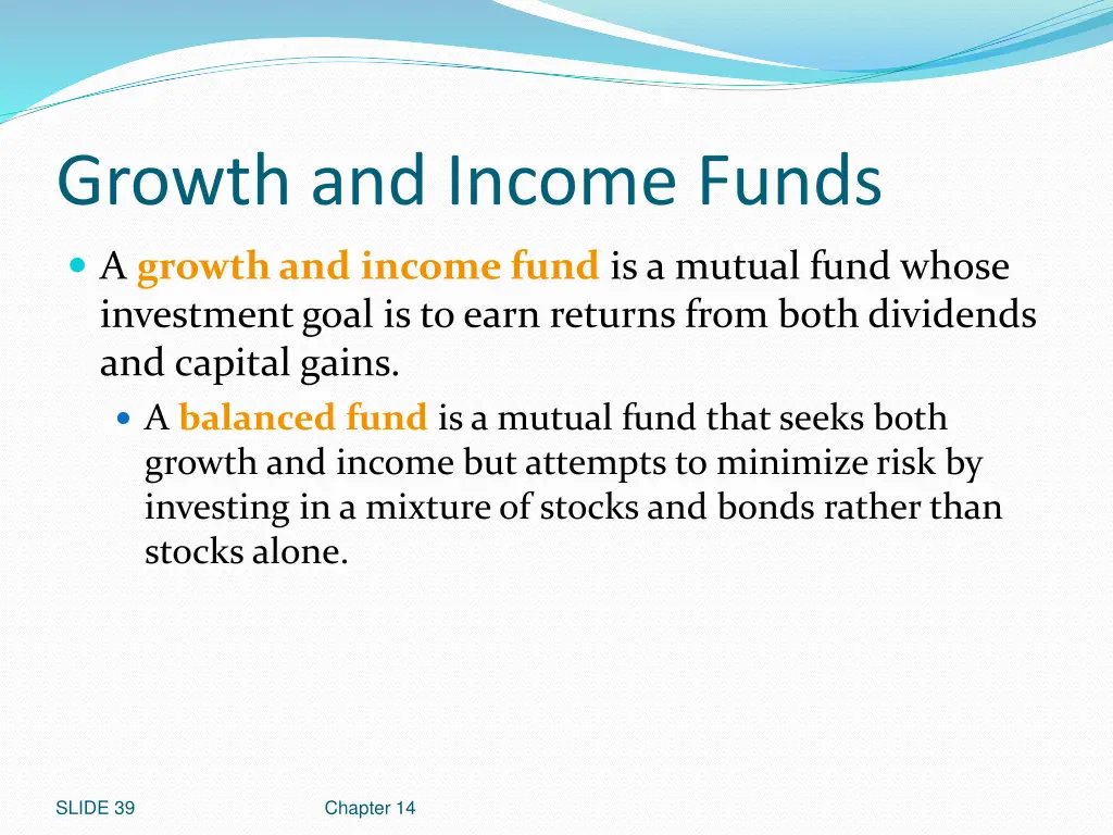 growth and income funds