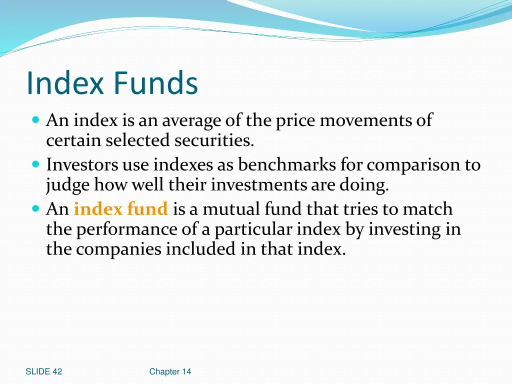 index funds an index is an average of the price