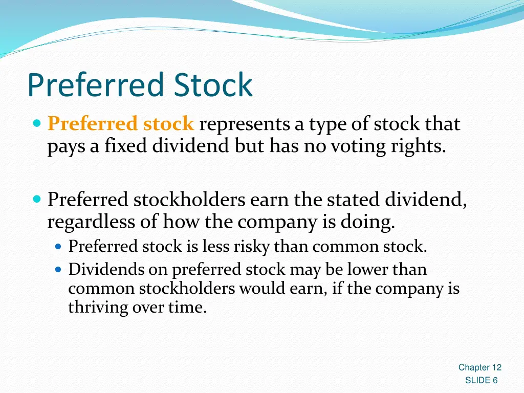 preferred stock preferred stock represents a type