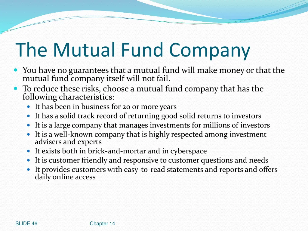 the mutual fund company