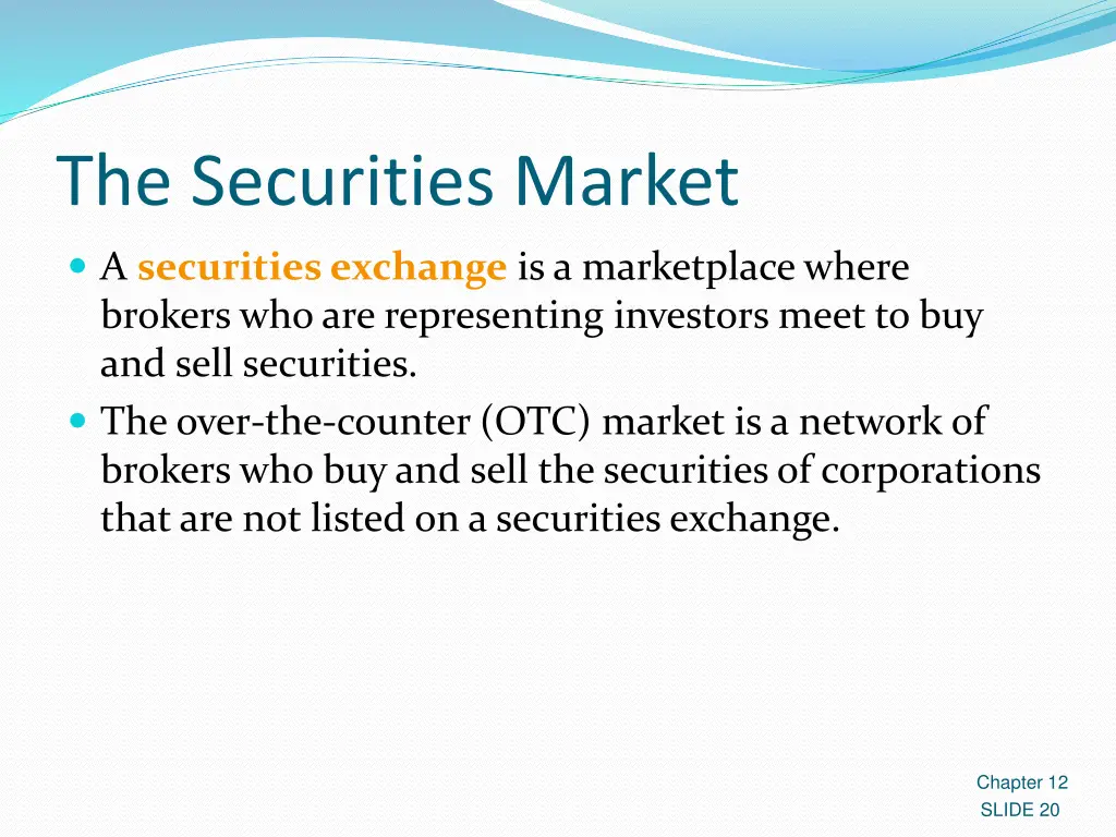 the securities market