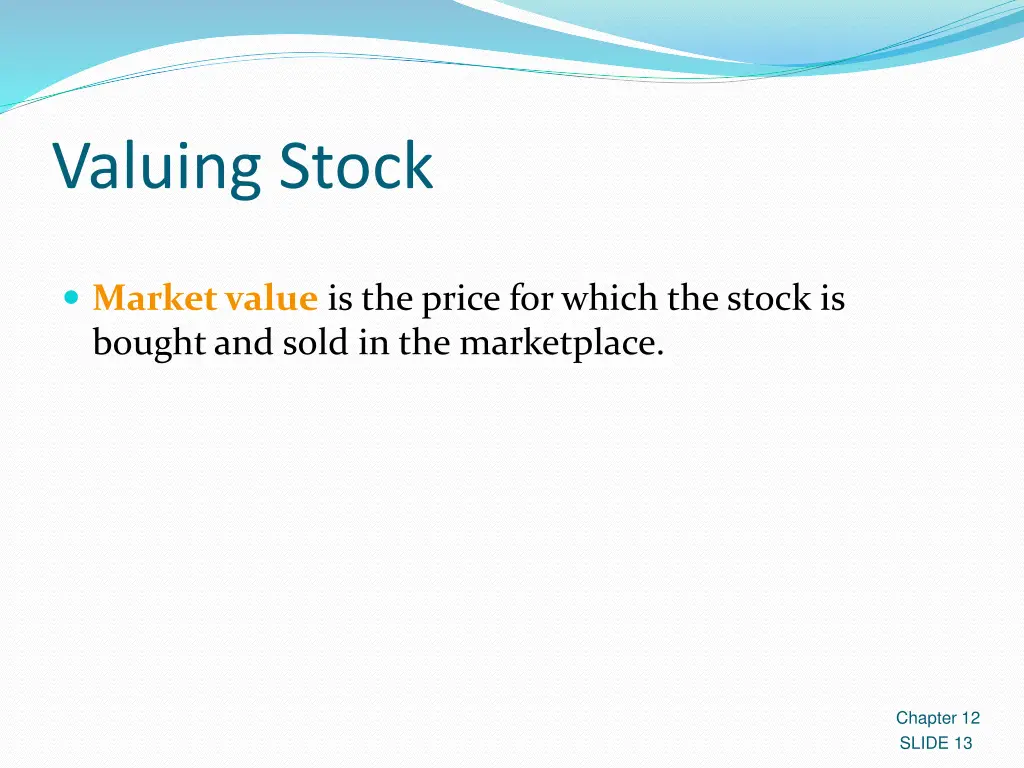 valuing stock