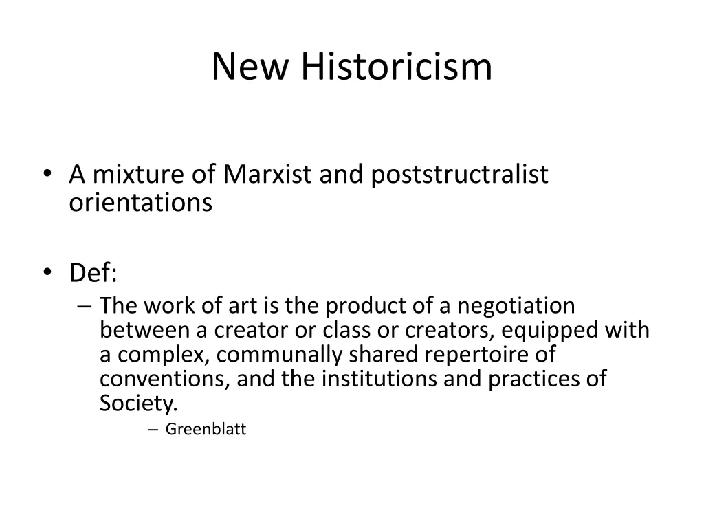 new historicism 1