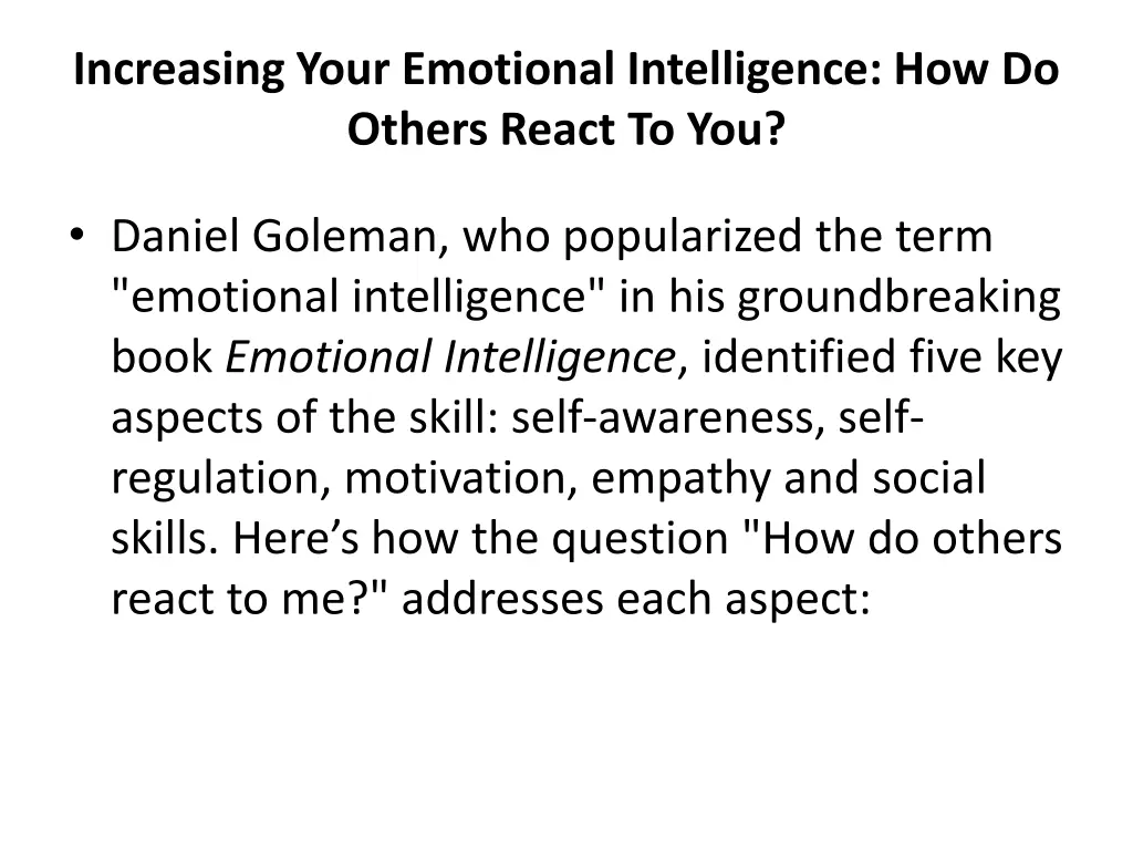 increasing your emotional intelligence