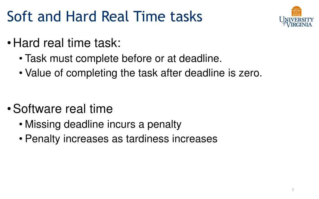 soft and hard real time tasks