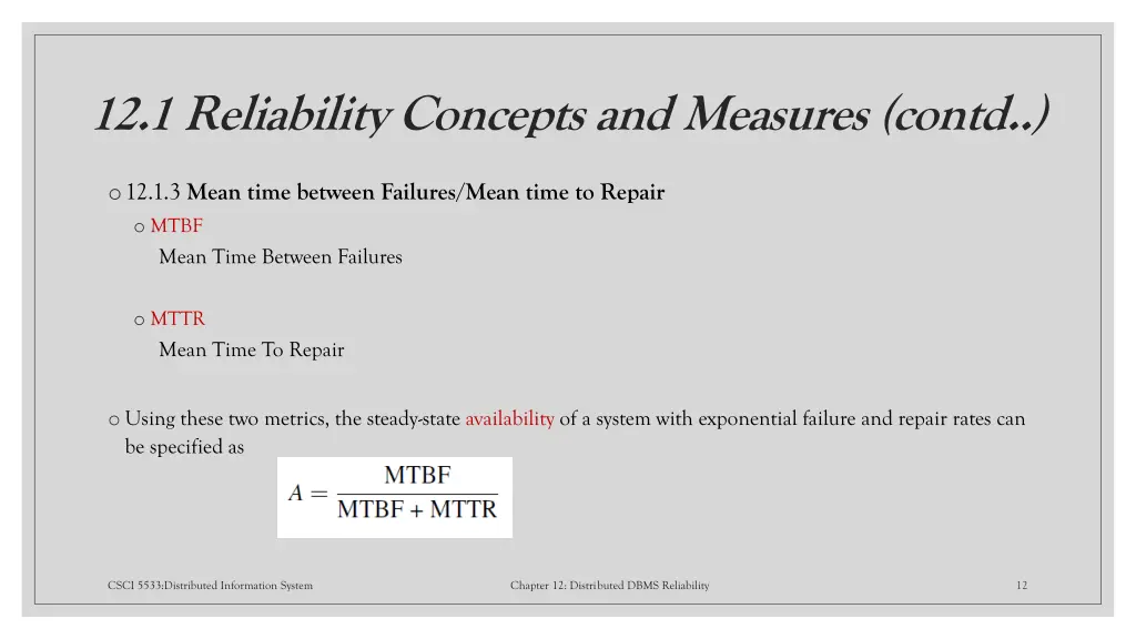 12 1 reliability concepts and measures contd 7