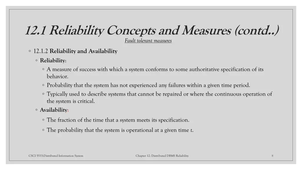 12 1 reliability concepts and measures contd 3