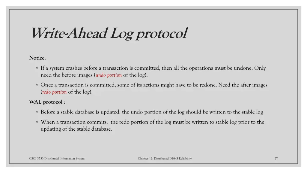 write ahead log protocol