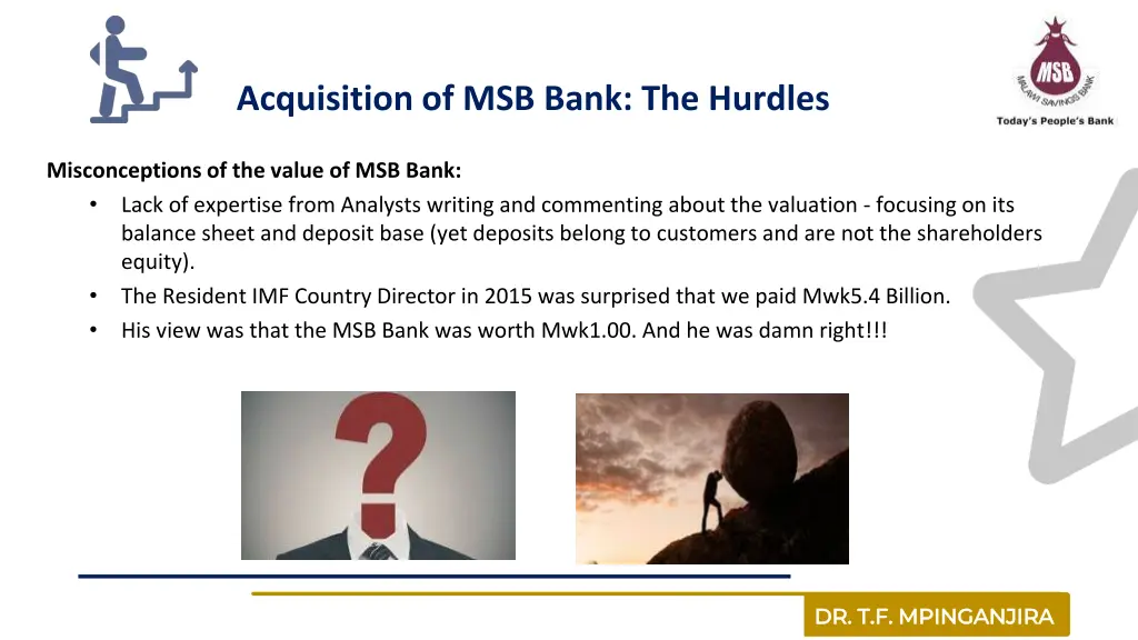 acquisition of msb bank the hurdles 1