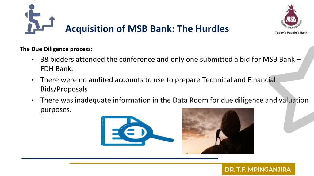 acquisition of msb bank the hurdles