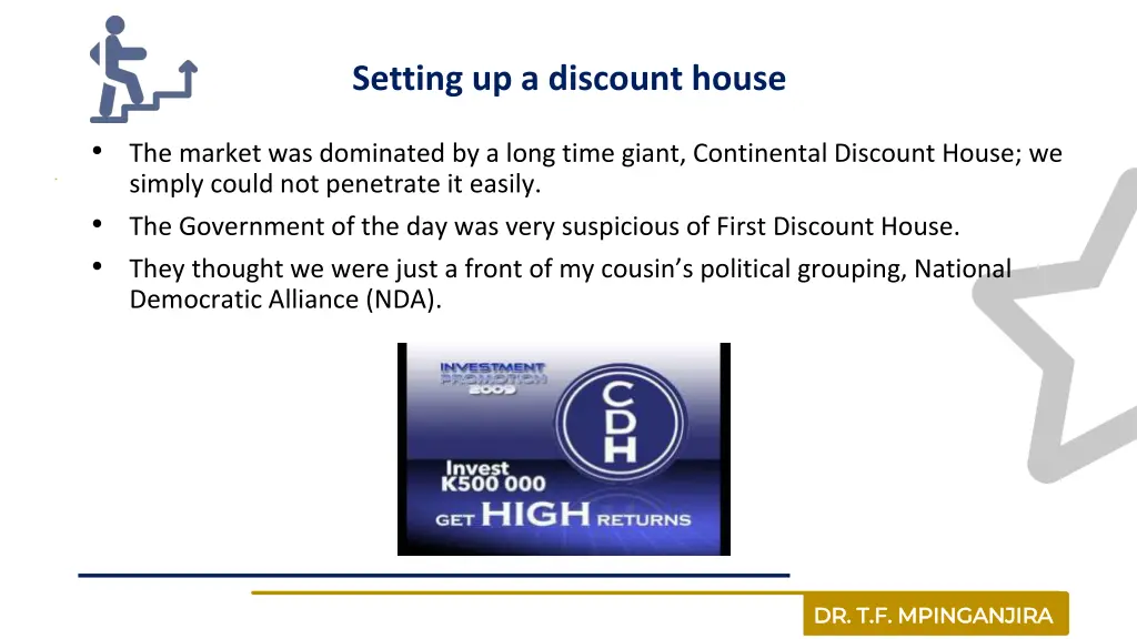 setting up a discount house 14