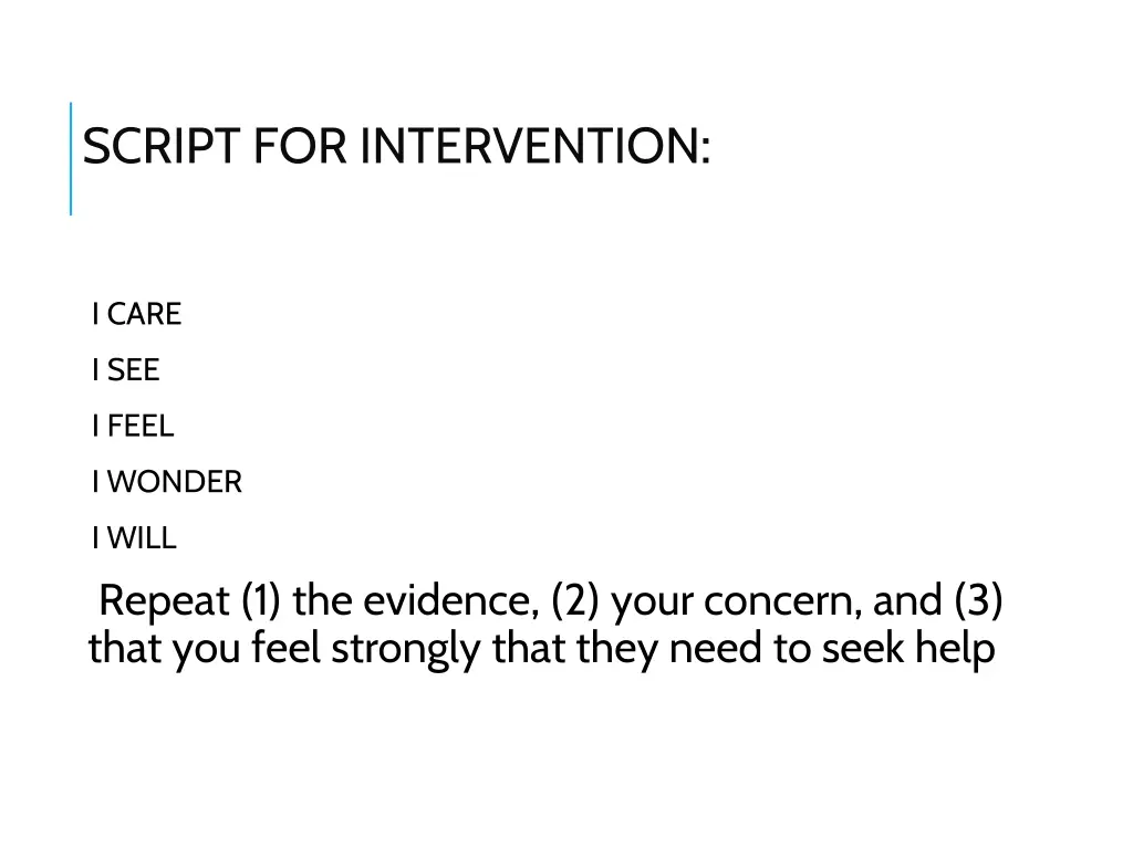 script for intervention