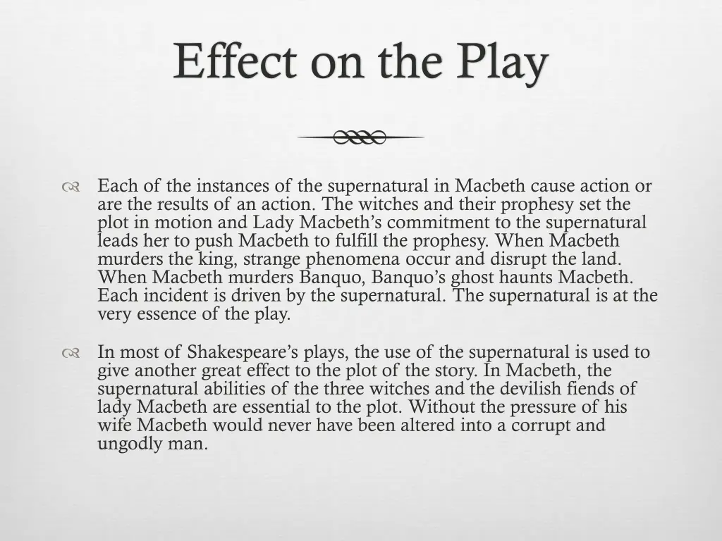 effect on the play