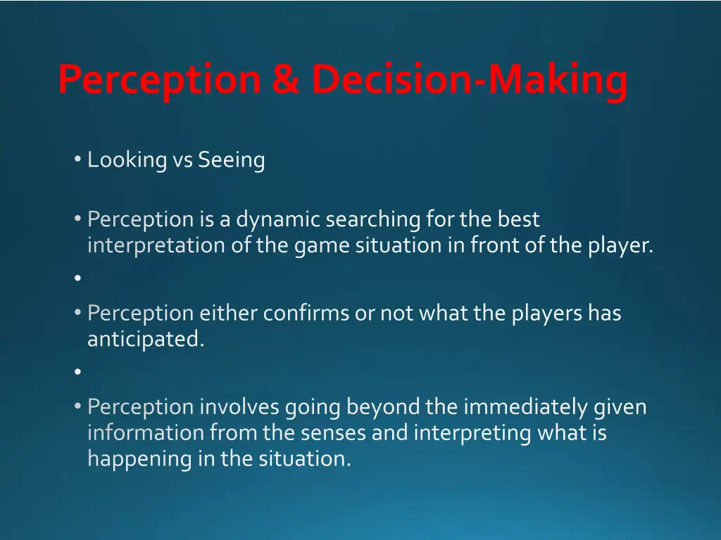 perception decision making