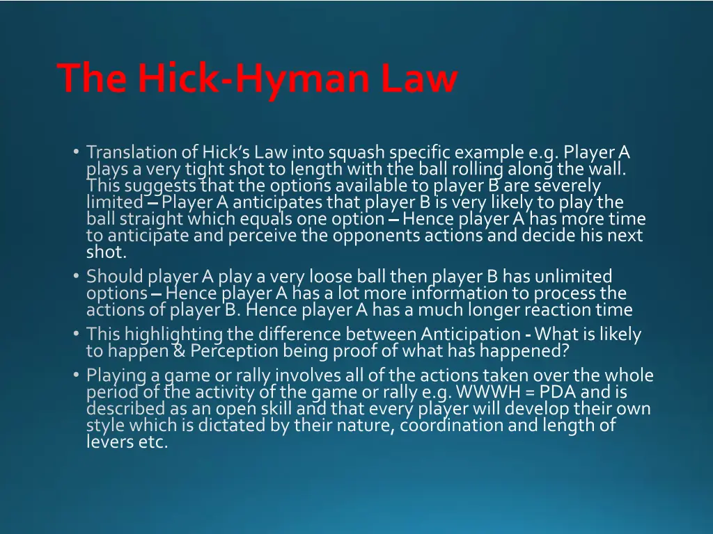 the hick hyman law