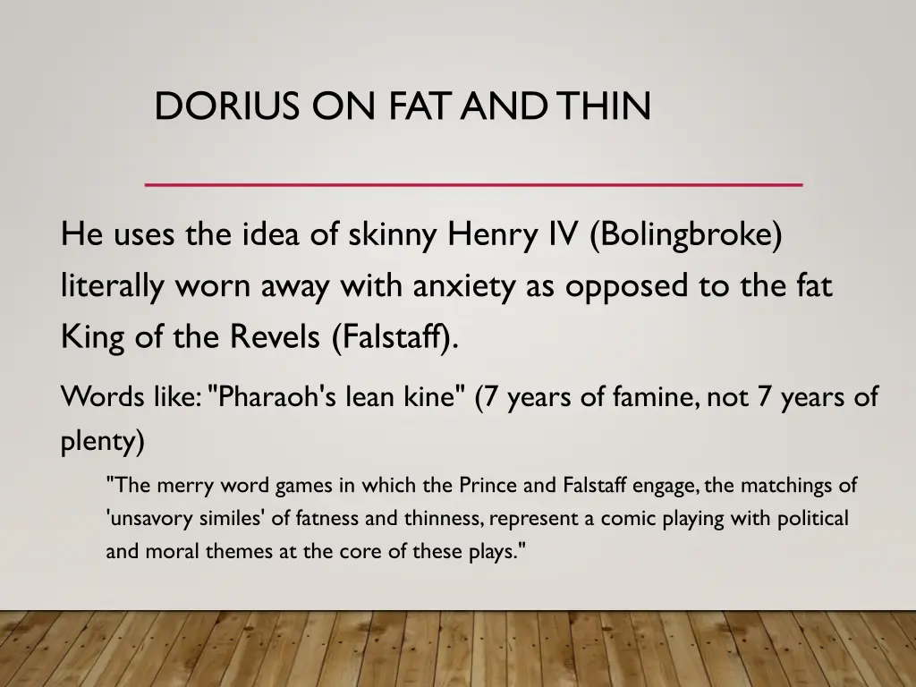 dorius on fat and thin