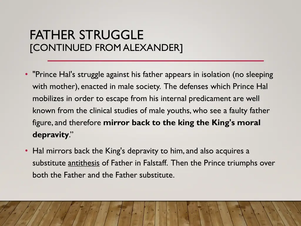 father struggle continued from alexander