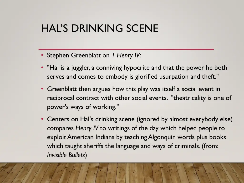 hal s drinking scene