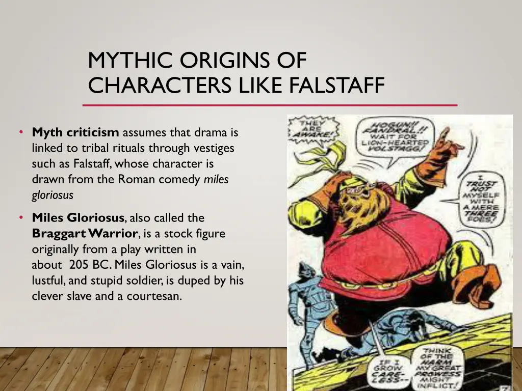 mythic origins of characters like falstaff