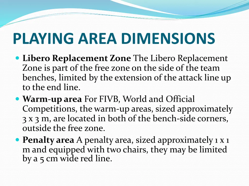 playing area dimensions 2