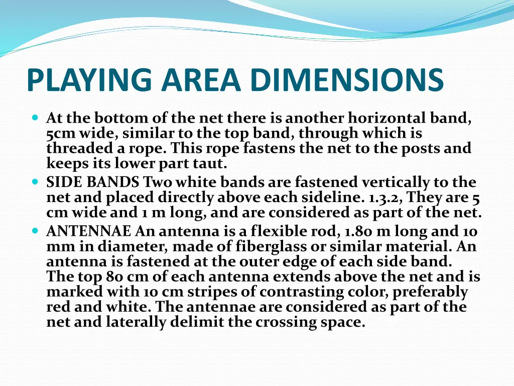 playing area dimensions 4