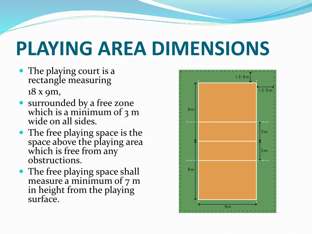 playing area dimensions