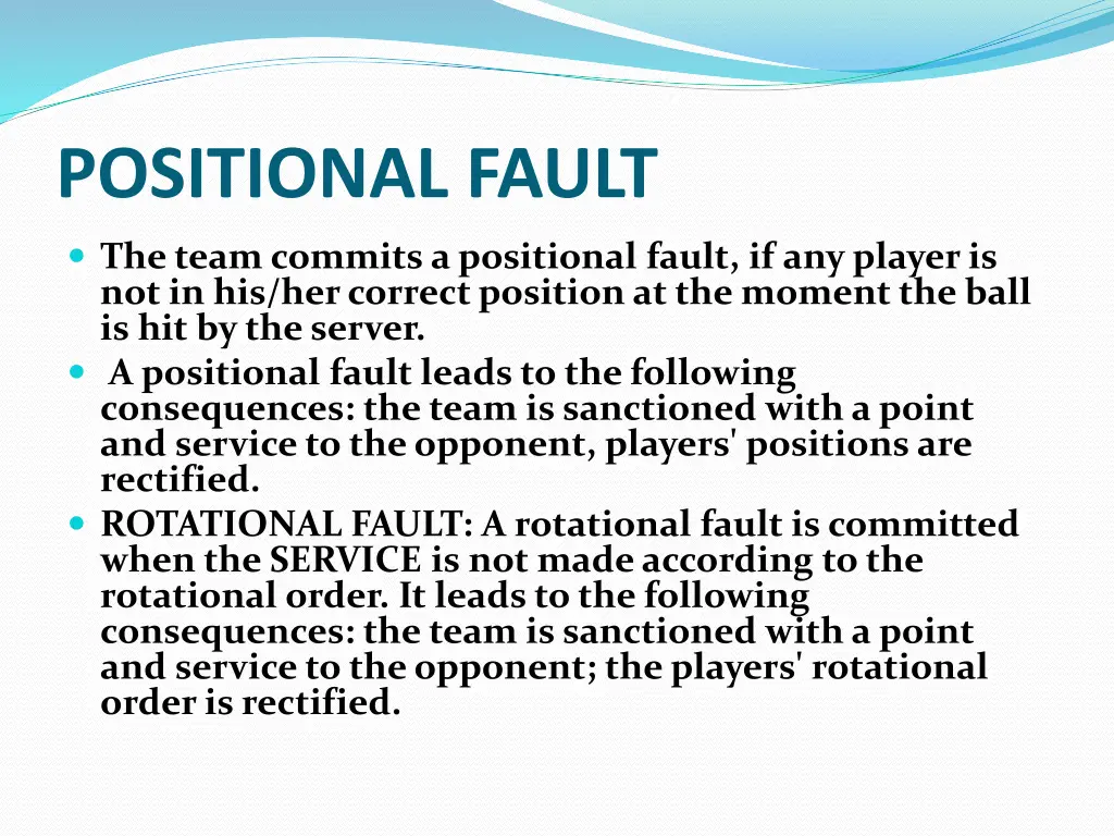 positional fault