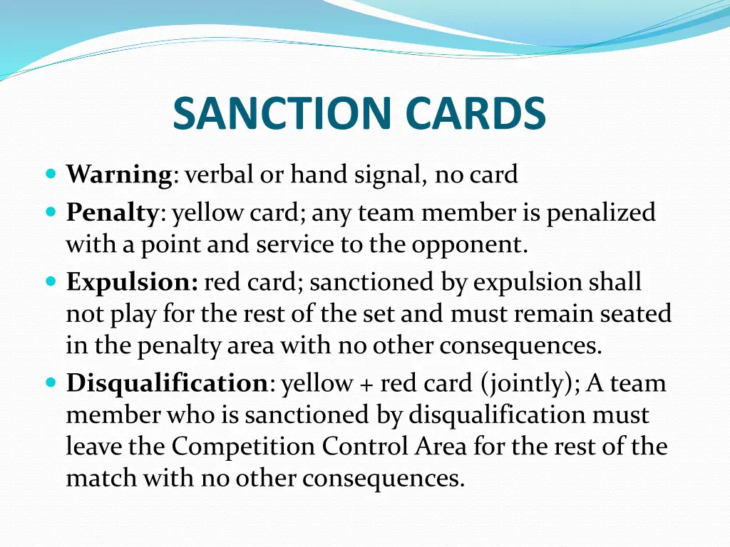 sanction cards