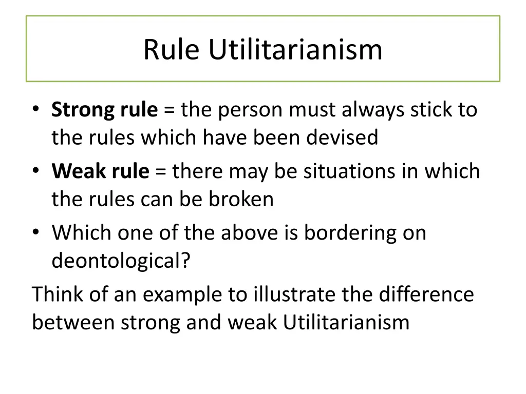 rule utilitarianism 1