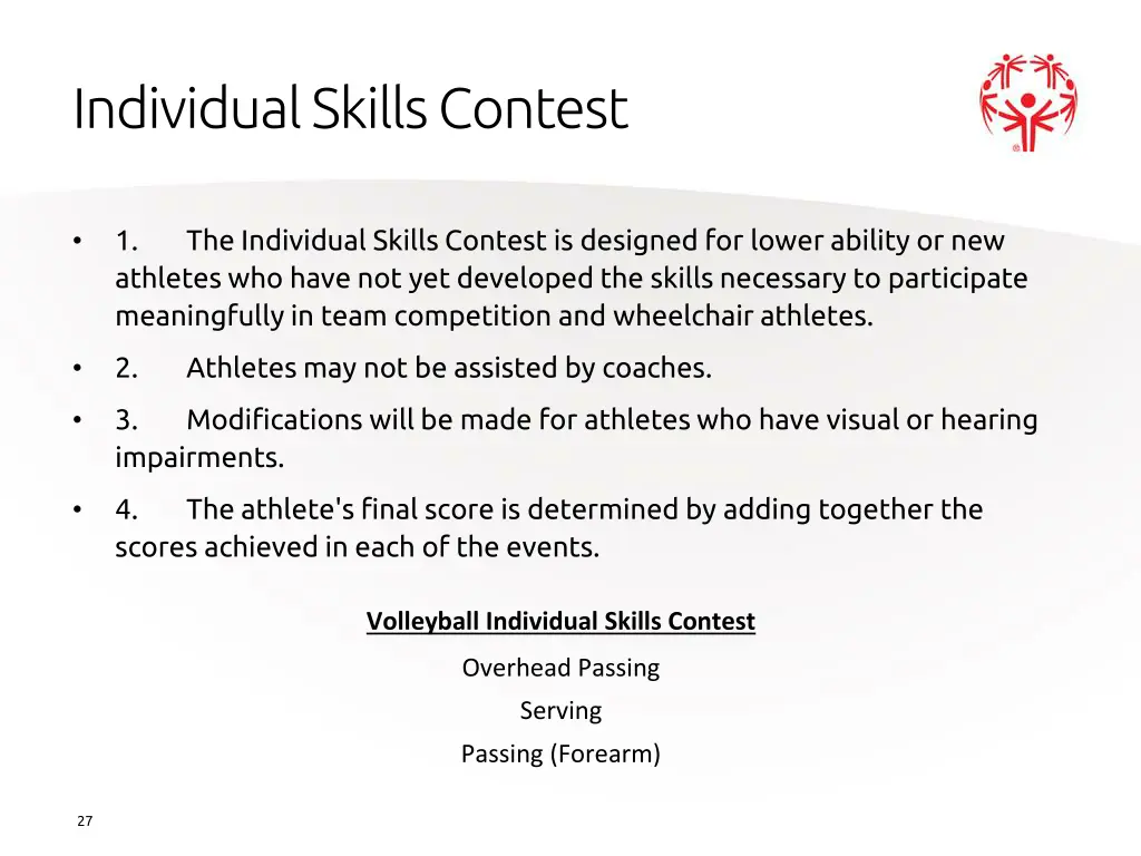 individual skills contest 1