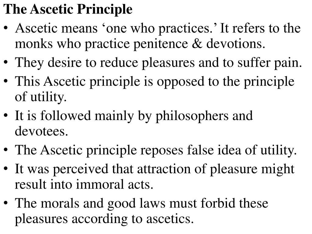 the ascetic principle ascetic means